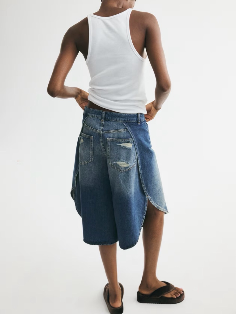 H&M Wrap Detail Denim Shorts New - Picture 2 of 7